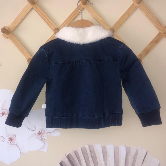 Rosie Pope Denim Jacket with Faux Fur Collar, NWT - Picture 5 of 5